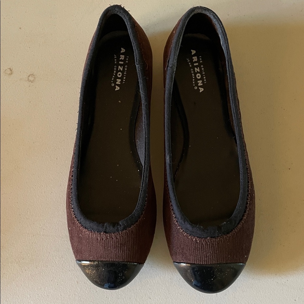 Arizona Brown Flats with Black Toe Cap